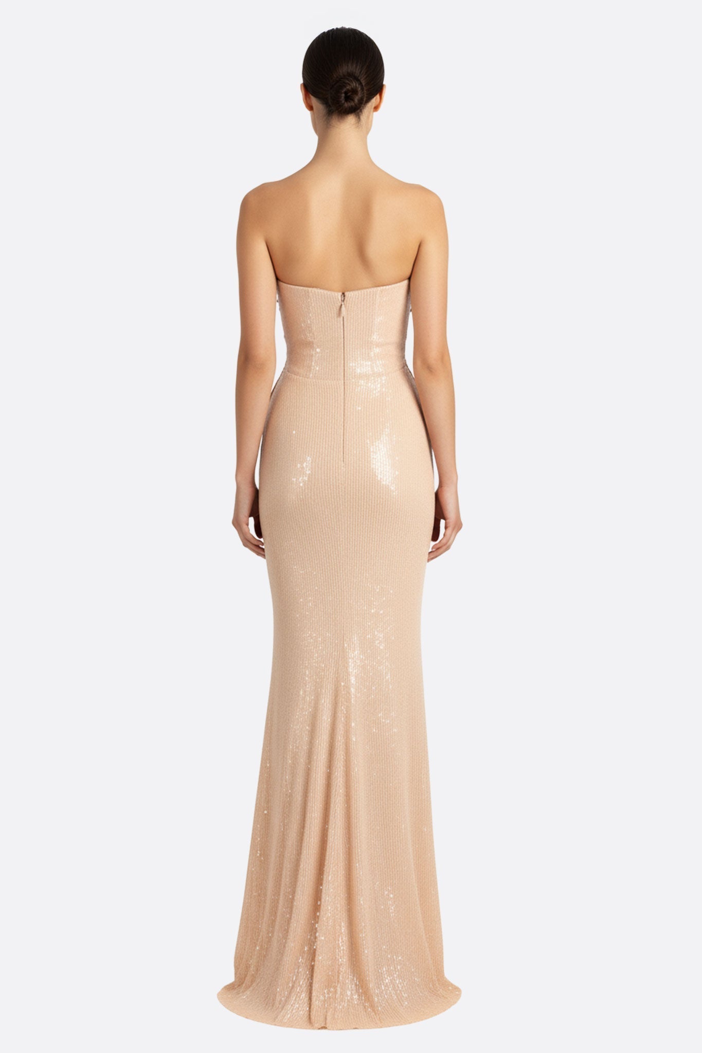Beige Embroidered Mermaid Maxi Dress