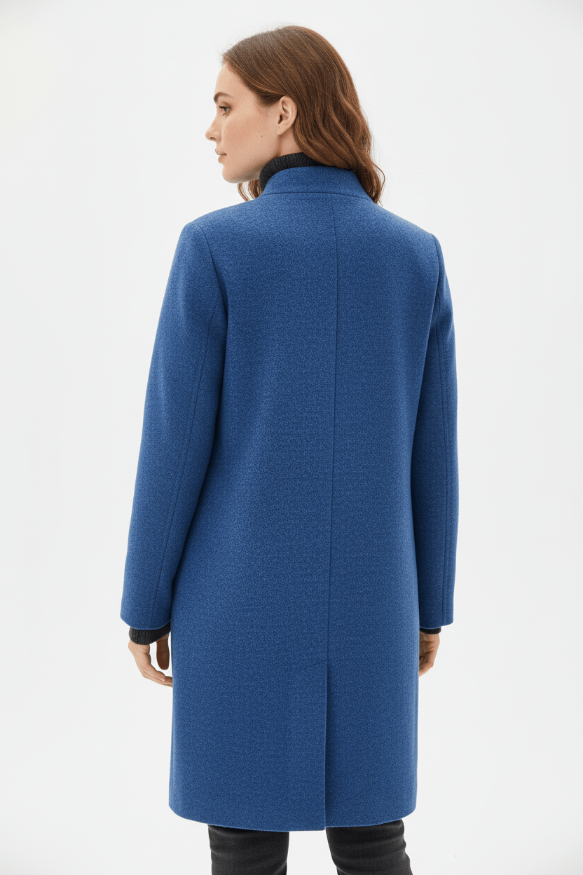 Elara | Women’s Wool-Blend Coat with Stand Collar and Timeless Silhouette
