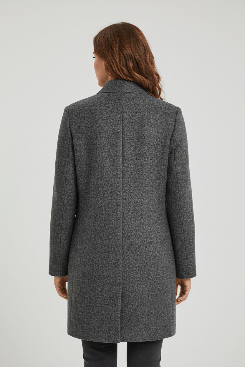 Elara | Women’s Wool-Blend Coat with Stand Collar and Timeless Silhouette