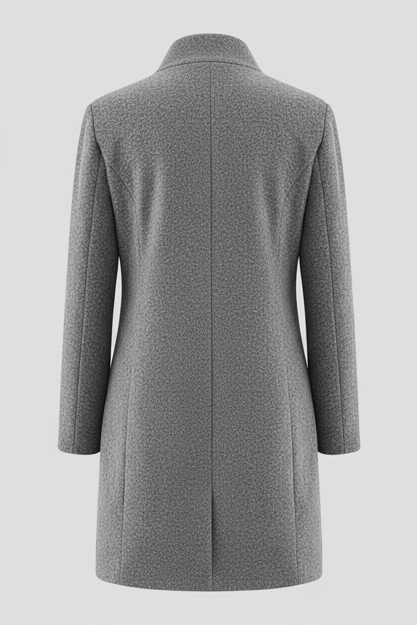 Elara | Women’s Wool-Blend Coat with Stand Collar and Timeless Silhouette