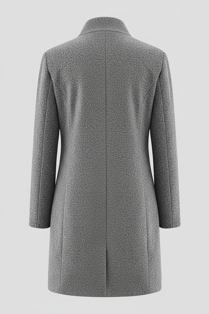 Elara | Women’s Wool-Blend Coat with Stand Collar and Timeless Silhouette