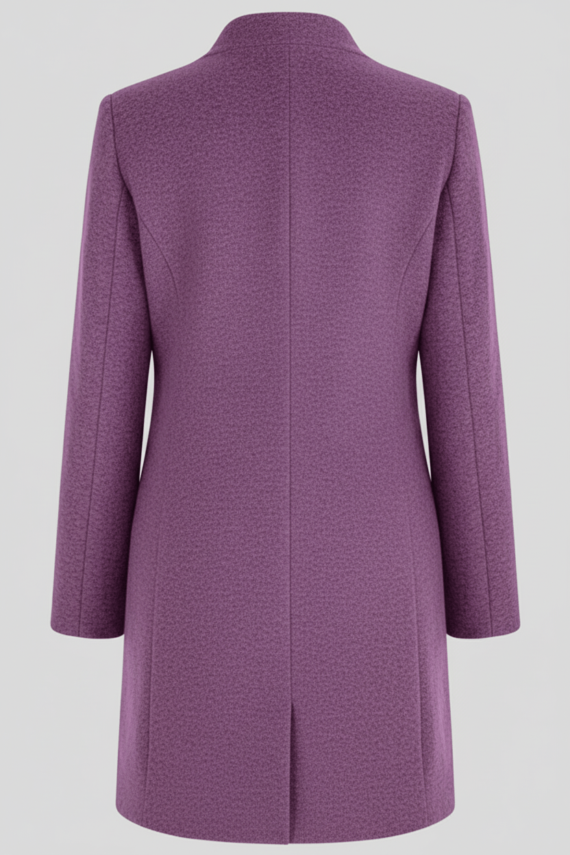 Elara | Women’s Wool-Blend Coat with Stand Collar and Timeless Silhouette