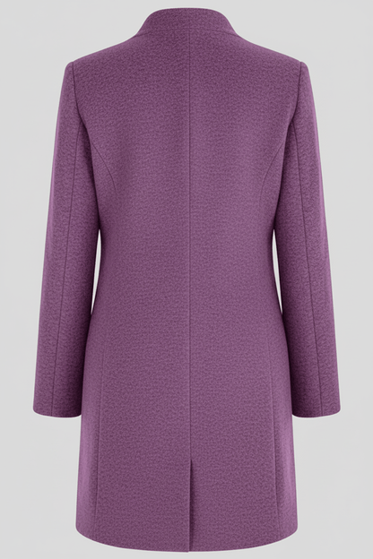 Elara | Women’s Wool-Blend Coat with Stand Collar and Timeless Silhouette