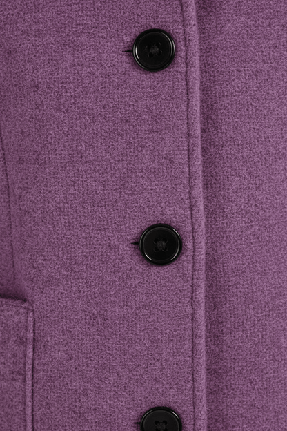 Elara | Women’s Wool-Blend Coat with Stand Collar and Timeless Silhouette