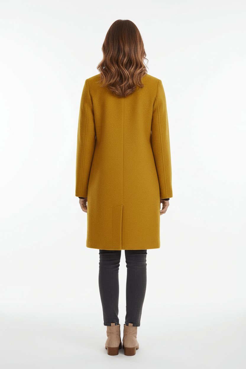 Elara | Women’s Wool-Blend Coat with Stand Collar and Timeless Silhouette