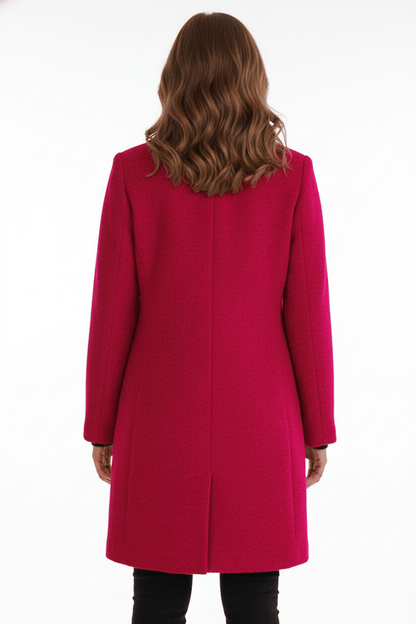 Elara | Women’s Wool-Blend Coat with Stand Collar and Timeless Silhouette